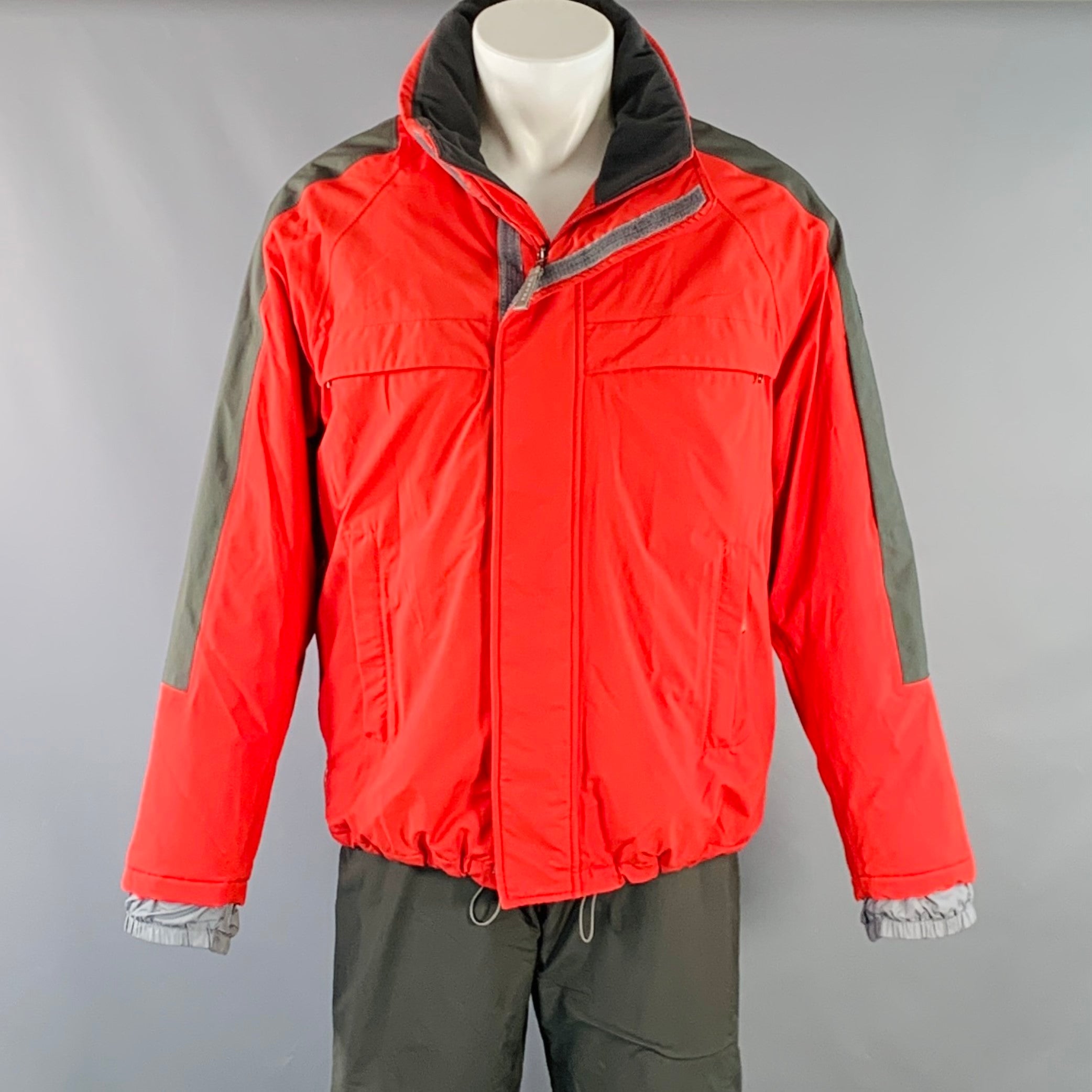 PRADA SPORT Size 40 Red Forest Green Nylon Ski Snow Jacket Pants