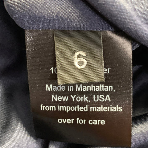 RACHEL COMEY Size 6 Navy Satin V-Neck Midi Evening Gown