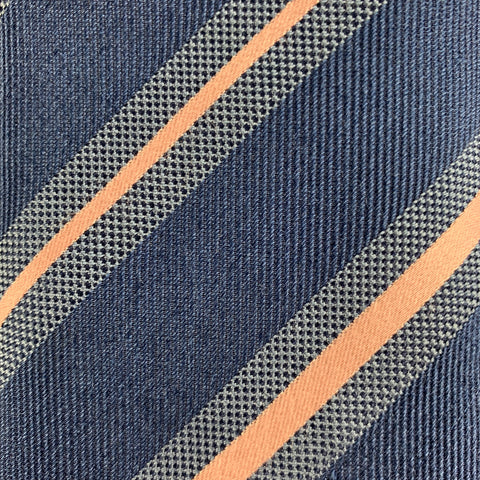 BRIONI Blue Pink Diagonal Stripe Silk Tie