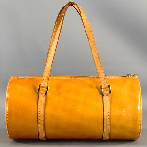 LOUIS VUITTON Yellow Tan TH1928 Monogram Patent Leather Handbag