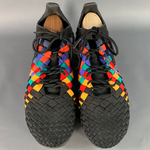 NIKE 2018 Size 11 VaporMax Inneva Rainbow Black Multi Color Woven Chunky Sole Sneakers