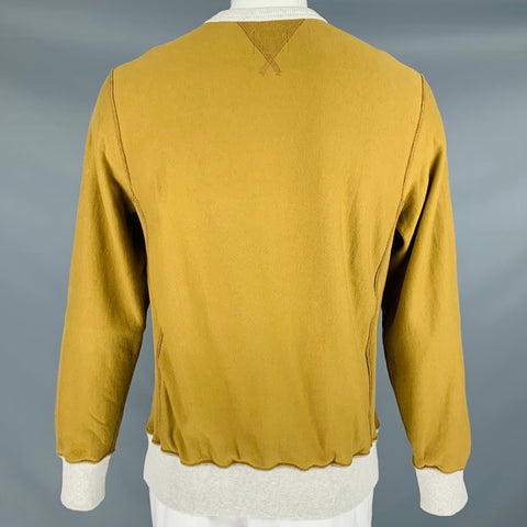 TODD SNYDER Size L Mustard Yellow Sports Graphic Cotton Crew-Neck Sweatshirt