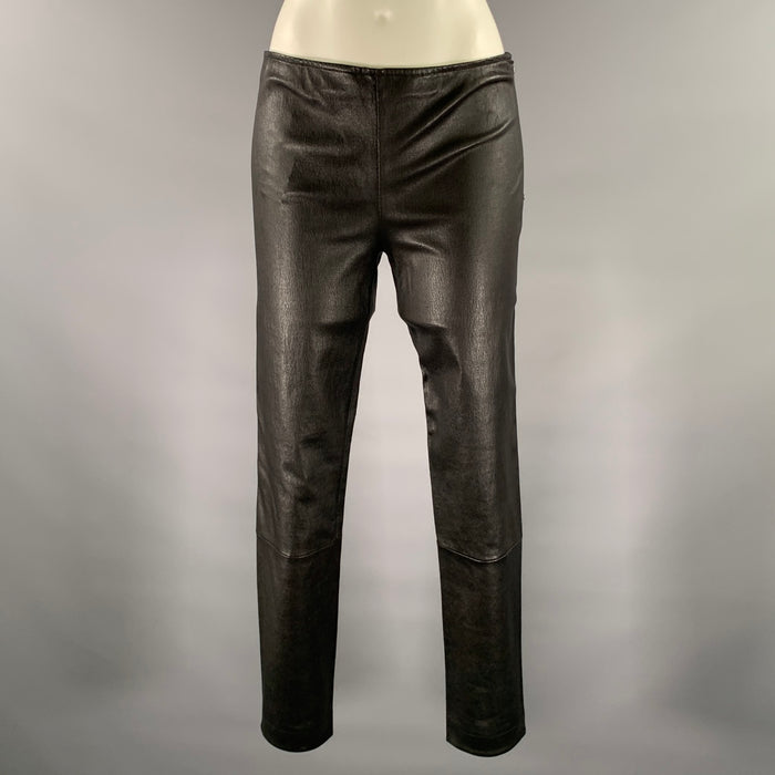 THE ROW Size M Black Lambskin Leggings