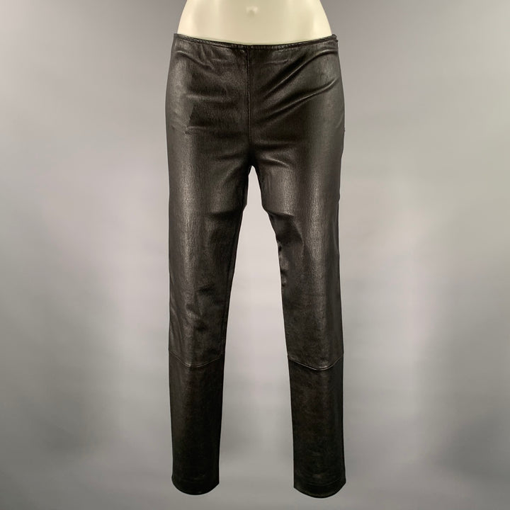 THE ROW Size M Black Lambskin Leggings