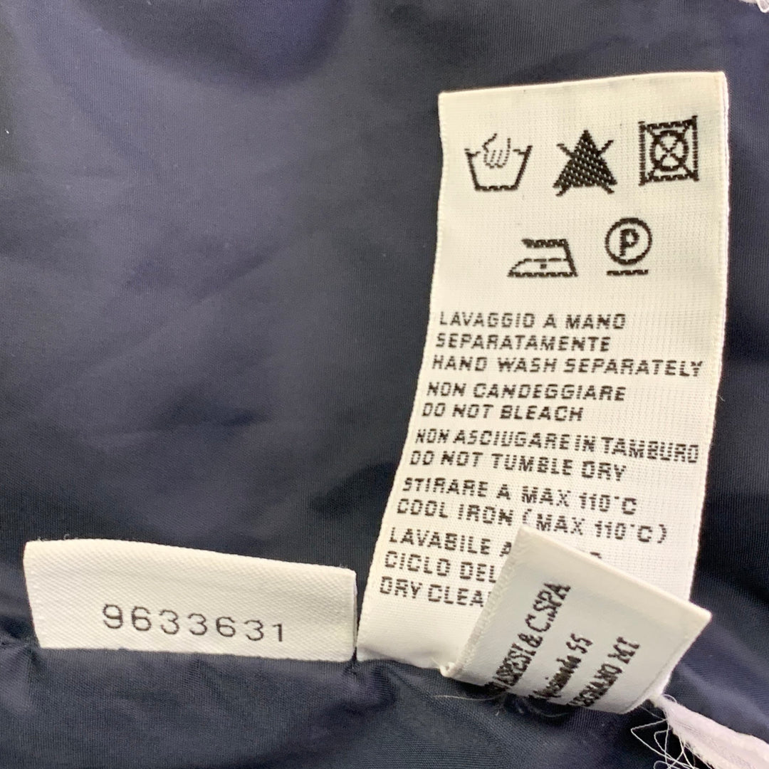 ASPESI Size M Navy Quilted Nylon Zip Snaps Jacket