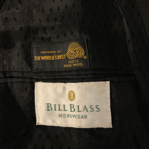 BILL BLASS Size 40 Black Wool Tuxedo Suit