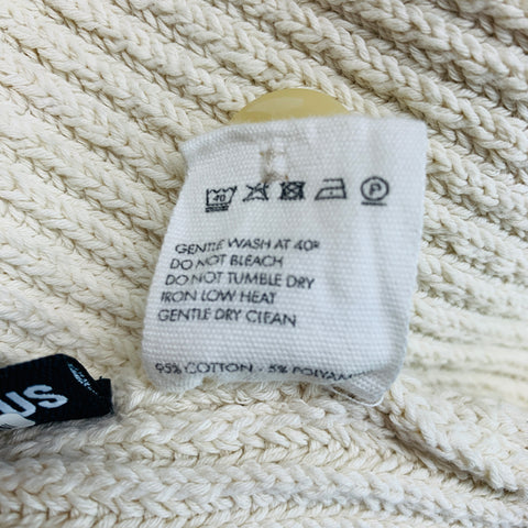JACQUEMUS Taille XL Cardigan surdimensionné en mélange de coton côtelé jaune crème