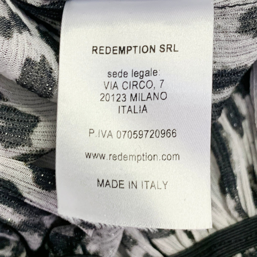 REDEMPTION Size 6 Black White Polyester Animal Print Bishop Sleeve Drop Waist Dress Sui Generis Designer Consignment REDEMPTION Size 6 Black White Polyester Animal Print Bishop Sleeve Drop Waist Dress Sui Generis Designer Consignment