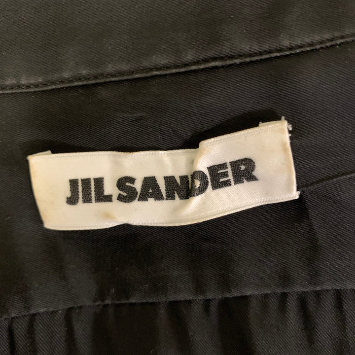 JIL SANDER Size XS Black Viscose Pleated Shirt