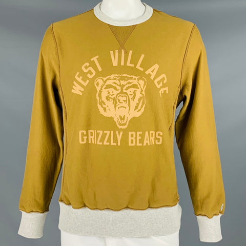 TODD SNYDER Size L Mustard Yellow Sports Graphic Cotton Crew-Neck Sweatshirt
