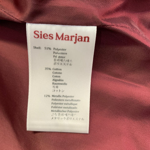 SIES MARJAN Size 4 Pink Polyester Blend Metallic Notch Lapel Jacket Blazer