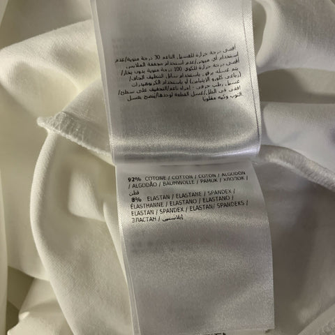 MONCLER Size XL White Cotton Blend V Neck T Shirt