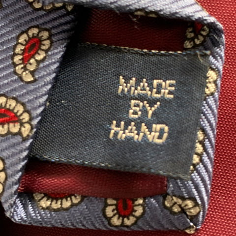 POLO by RALPH LAUREN Blue White Red Paisley Silk Tie
