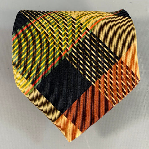 GIANFRANCO FERRE Multi Color Plaid Silk Tie