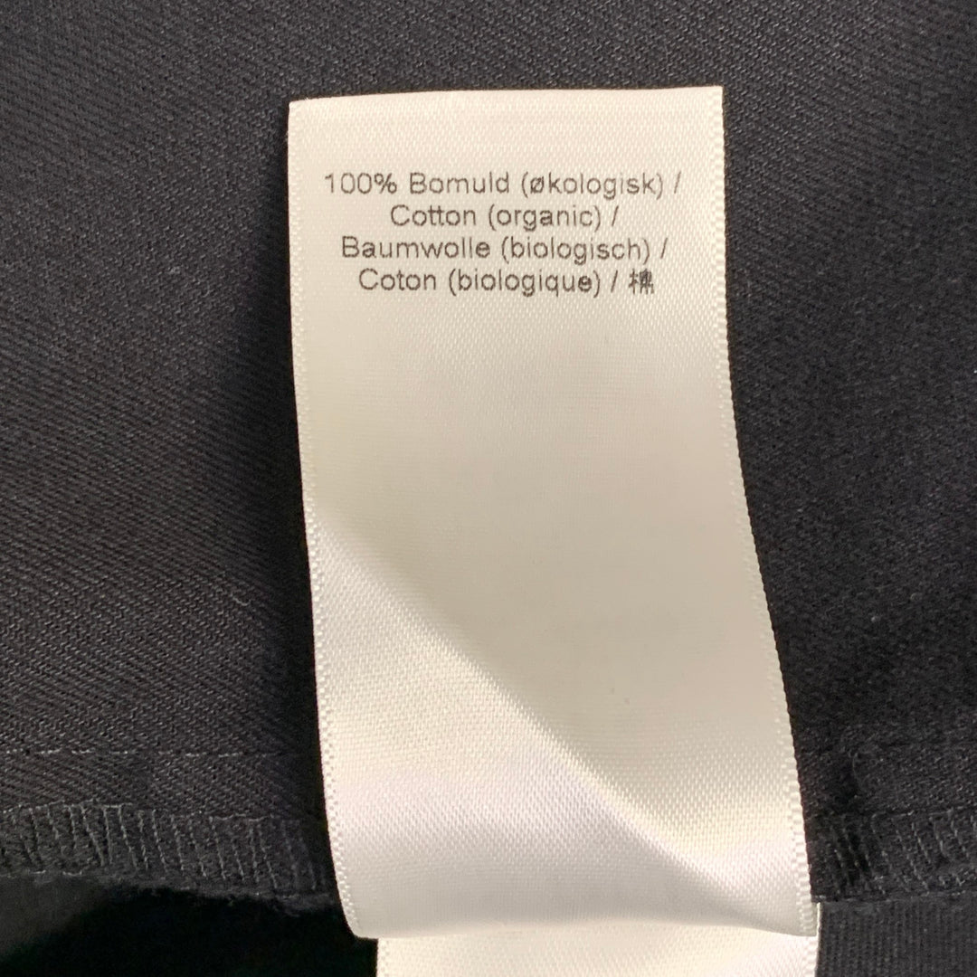 LES DEUX Size L Black Cotton Snaps Two Pockets Long Sleeve Shirt