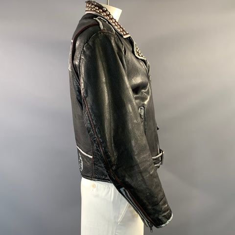ENFANTS RICHES DEPRIMES ERD XL Black Studded Leather Biker Jacket