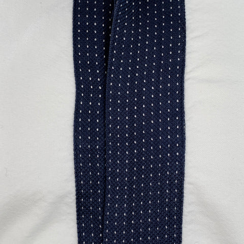 PAUL SMITH Size M White Navy Cotton Contrast Trim Long Sleeve Shirt