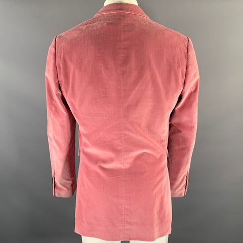BURBERRY Size 40 Pink Velvet Cotton Peak Lapel Sport Coat