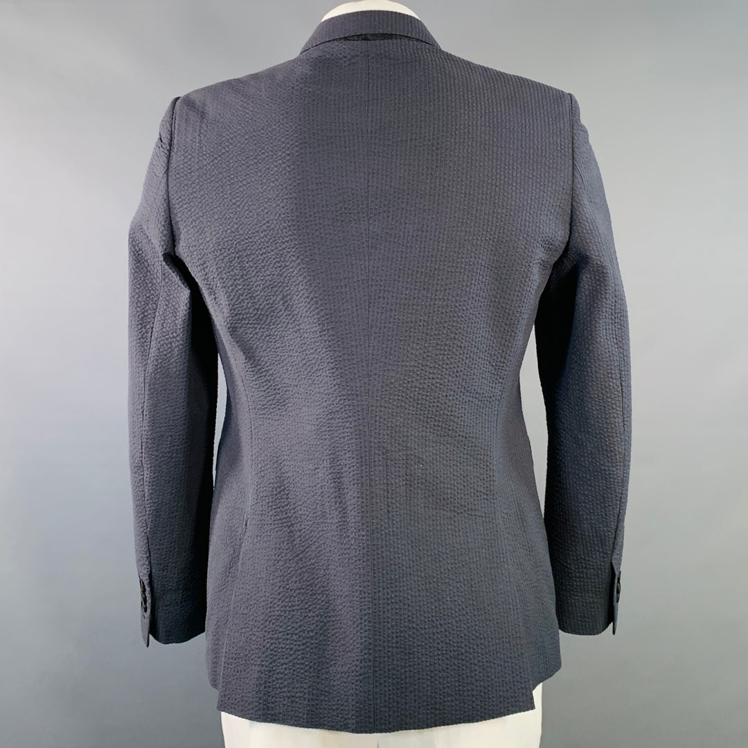 BURBERRY PRORSUM Size 42 Slate Grey Seersucker Cotton Notch Lapel Sport Coat