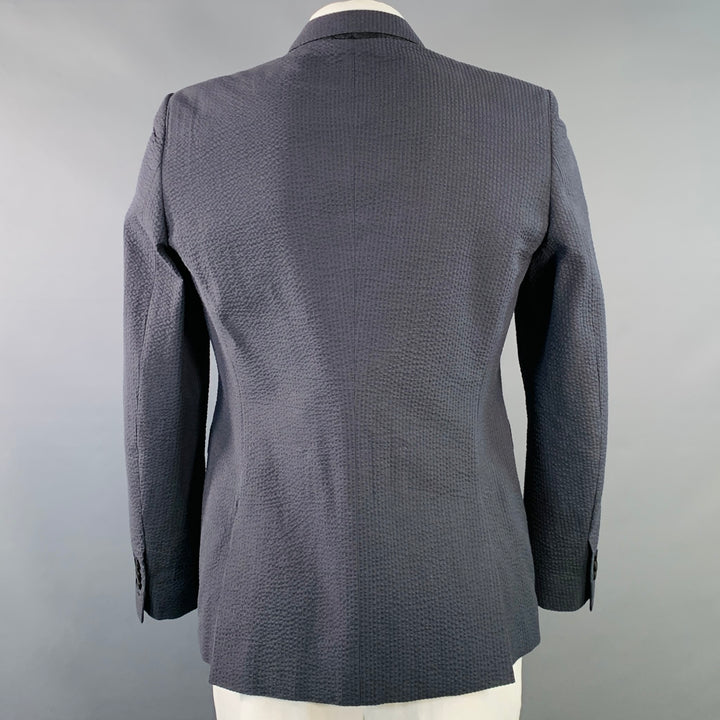 BURBERRY PRORSUM Size 42 Slate Grey Seersucker Cotton Notch Lapel Sport Coat