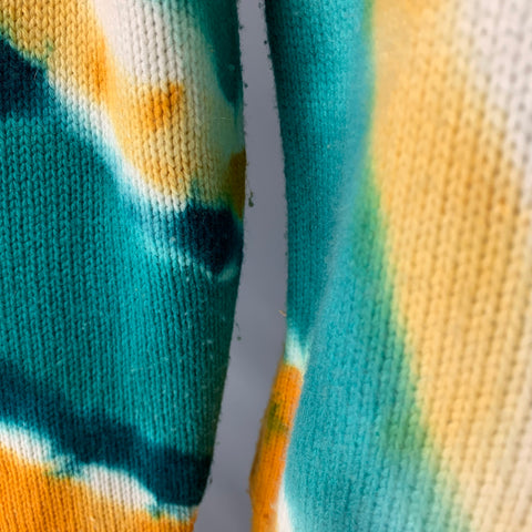 PRABAL GURUNG Size S Green Yellow Tie Dye Cashmere Turtleneck Sweater