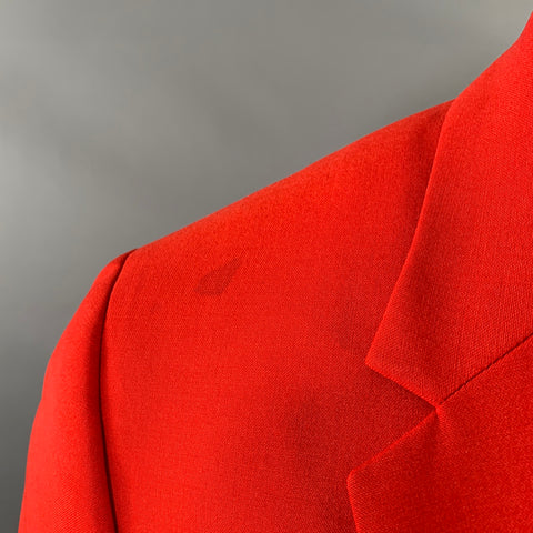 PAUL SMITH Size 40 Red Wool Notch Lapel Sport Coat