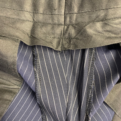 RALPH LAUREN Size 40 Navy Grey Stripe Virgin Wool Notch Lapel Suit