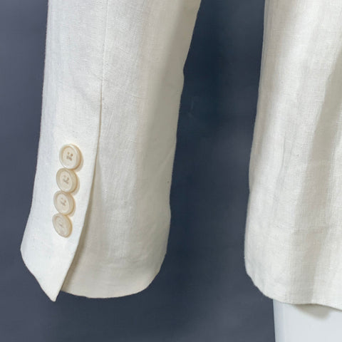 NORDSTROM Size 40 Cream Linen Notch Lapel Sport Coat