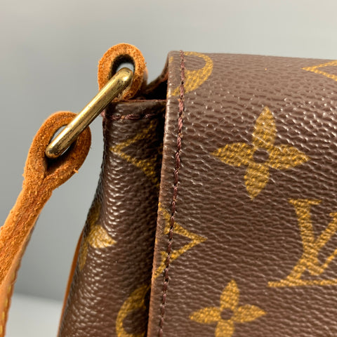 LOUIS VUITTON Brown Beige Monogram Coated Canvas Handbag
