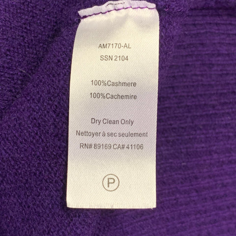 ATM Size M Purple Knit Cashmere Exposed Seam Crew Neck Pullover