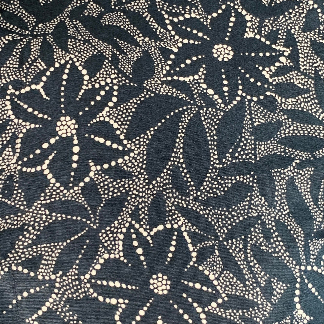 TED BAKER Size XS Calous Navy White Abstract Floral Cotton Short Sleeve Shirt