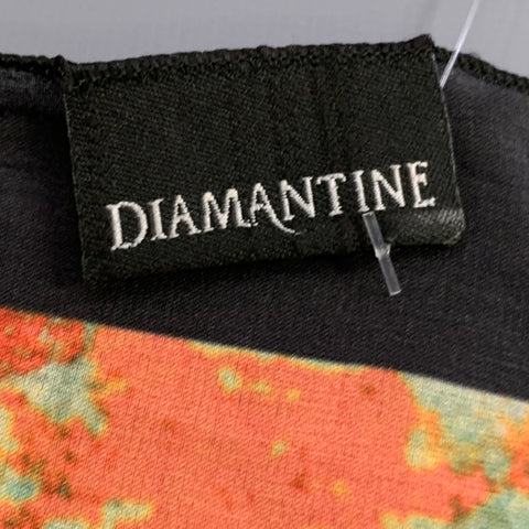 DIAMANTINE Multi Color Abstract Silk Calla Lily Scarf