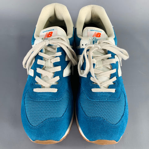 NEW BALANCE Size 11 Classic 574 Blue White Mesh Classic Sneakers