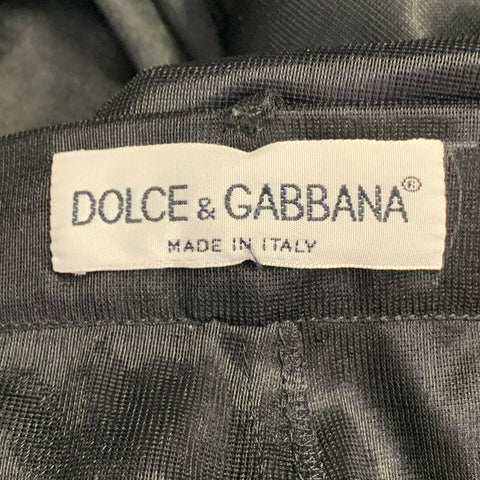 DOLCE & GABBANA Vintage Size 42 Black See Through Polyamide Single Breasted Peak Lapel Suit