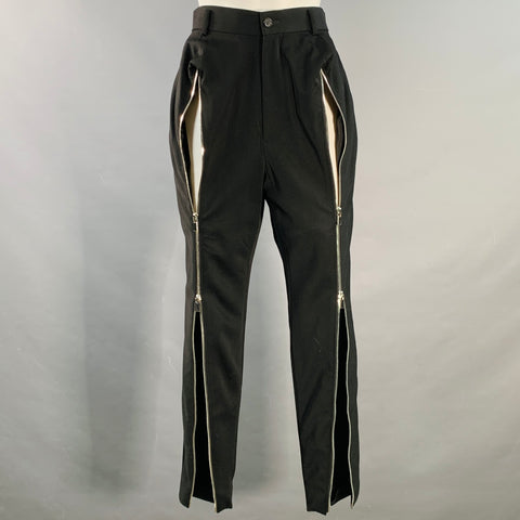 NOIR KEI NINOMIYA Size S Black Wool Zippers Tapered Casual Pants