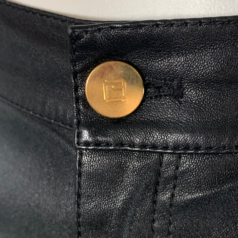 LAFAYETTE 148 Size 10 Black Leather Lambskin Pants
