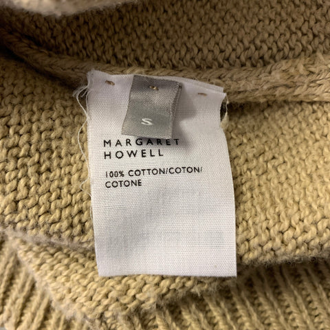 MARGARET HOWELL Size S Beige Knit Cotton V Neck Vest