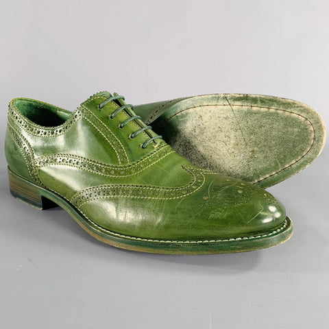 Chaussures richelieu à lacets PAUL SMITH en cuir perforé vert taille 42