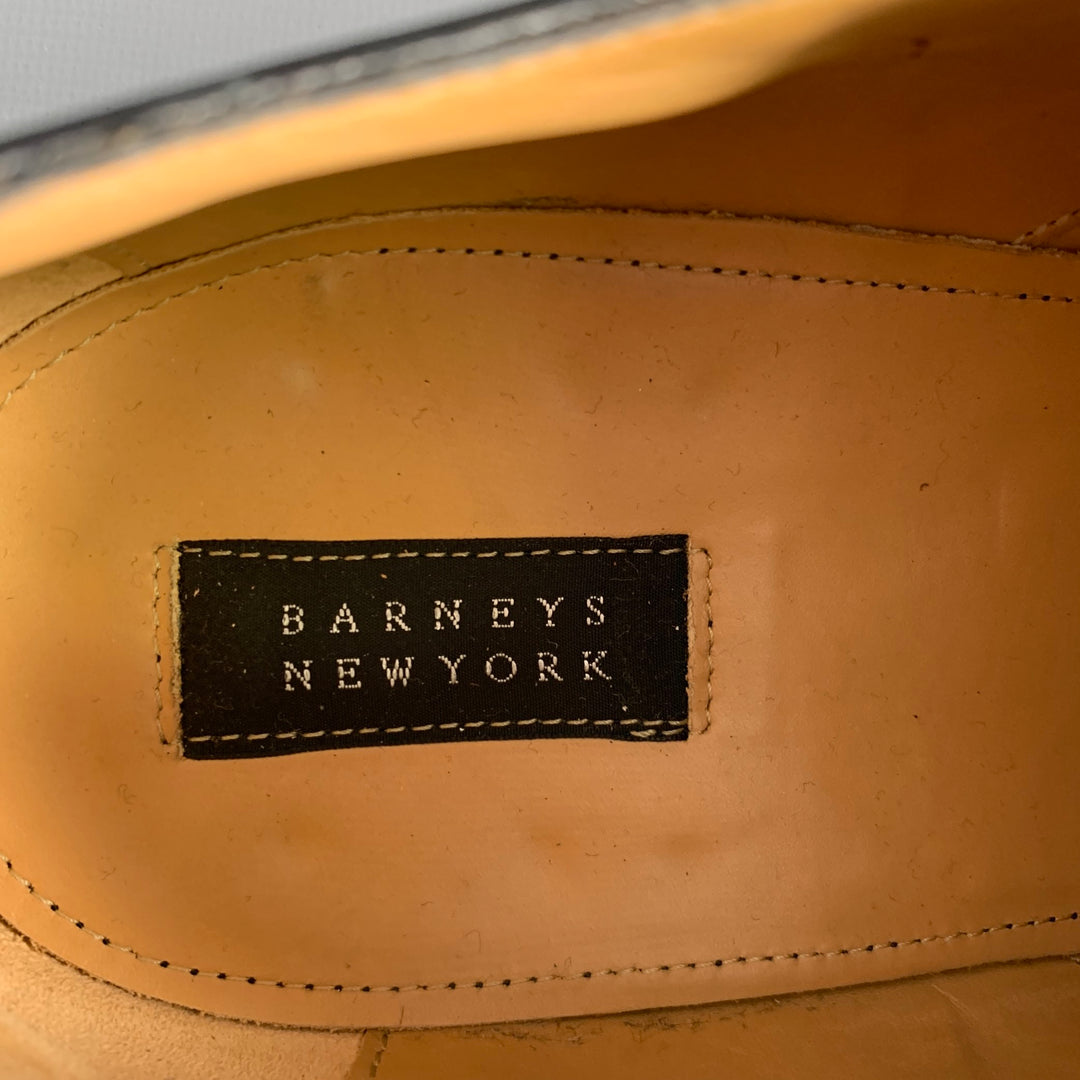BARNEY'S NEW YORK Size 13 Black Leather Derby Lace-Up Shoes