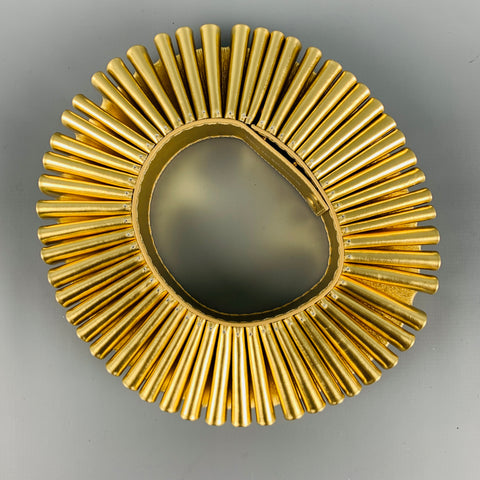 WALTER VAN BEIRENDONCK Spring 2023 Gold Leather Ruff Collar