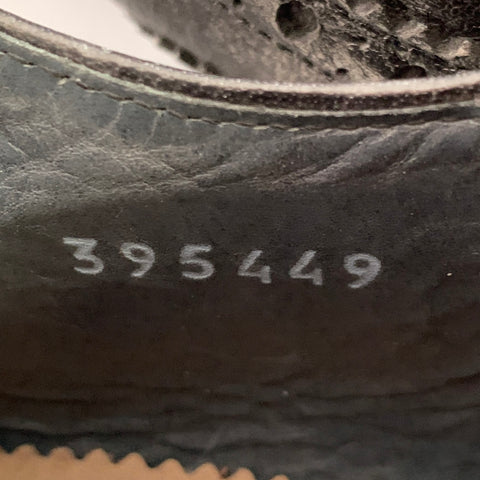 PAUL SMITH Size 10.5 Black Distressed Leather Wingtip Lace-Up Shoes