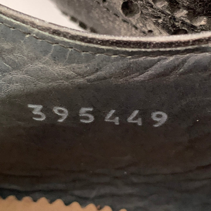 PAUL SMITH Size 10.5 Black Distressed Leather Wingtip Lace-Up Shoes