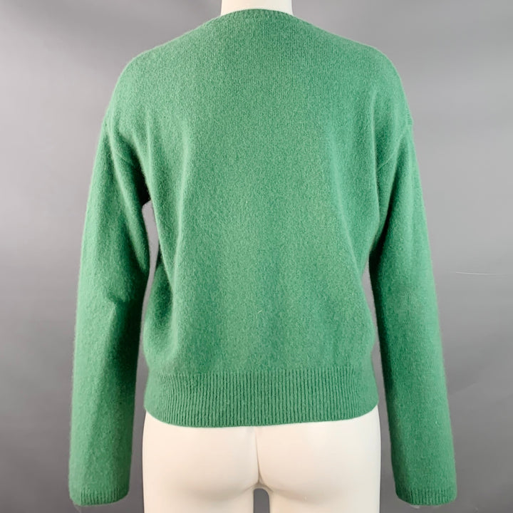 C.T.PLAGE Size M Green Raccoon Wool Crew Neck Pullover