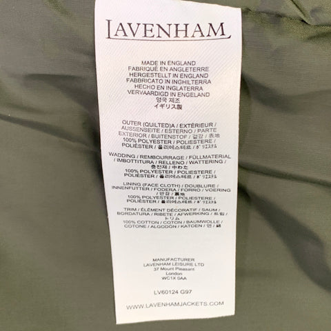 LAVENHAM Size 42 Mickfield Olive Quilted Polyester Puffer Jacket