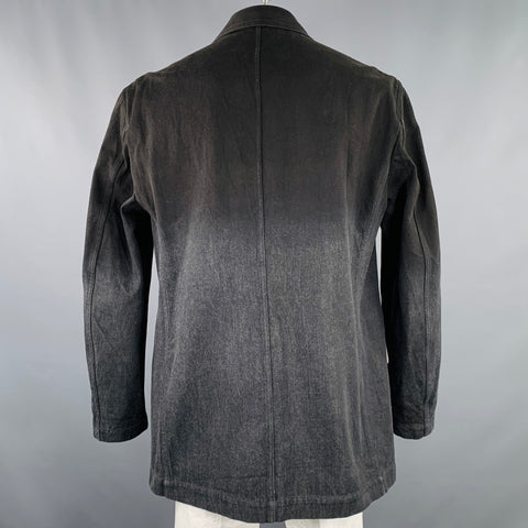 ISSEY MIYAKE Size XL Grey Black Ombre Cotton Denim Chore Jacket