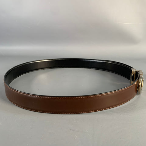 SALVATORE FERRAGAMO Size 32 Brown Black Reversible Leather Belt