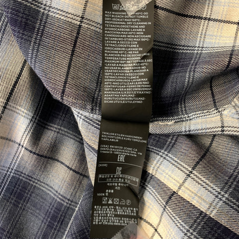 TOM FORD Size M Blue White Plaid Cotton Button Up Long Sleeve Shirt