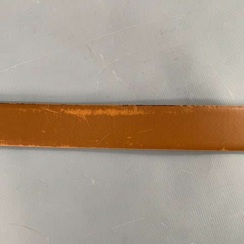 CHRISTIAN DIOR Size 42 Black Gold Leather Belt