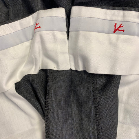 ISAIA Size 34 Grey Blue Wool Flat Front Zip Fly Dress Pants