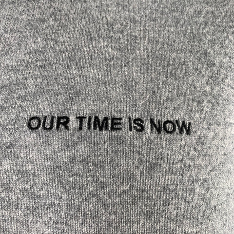 THEORY Size L -Our Time- Grey Heather Cashmere Crew Neck Pullover